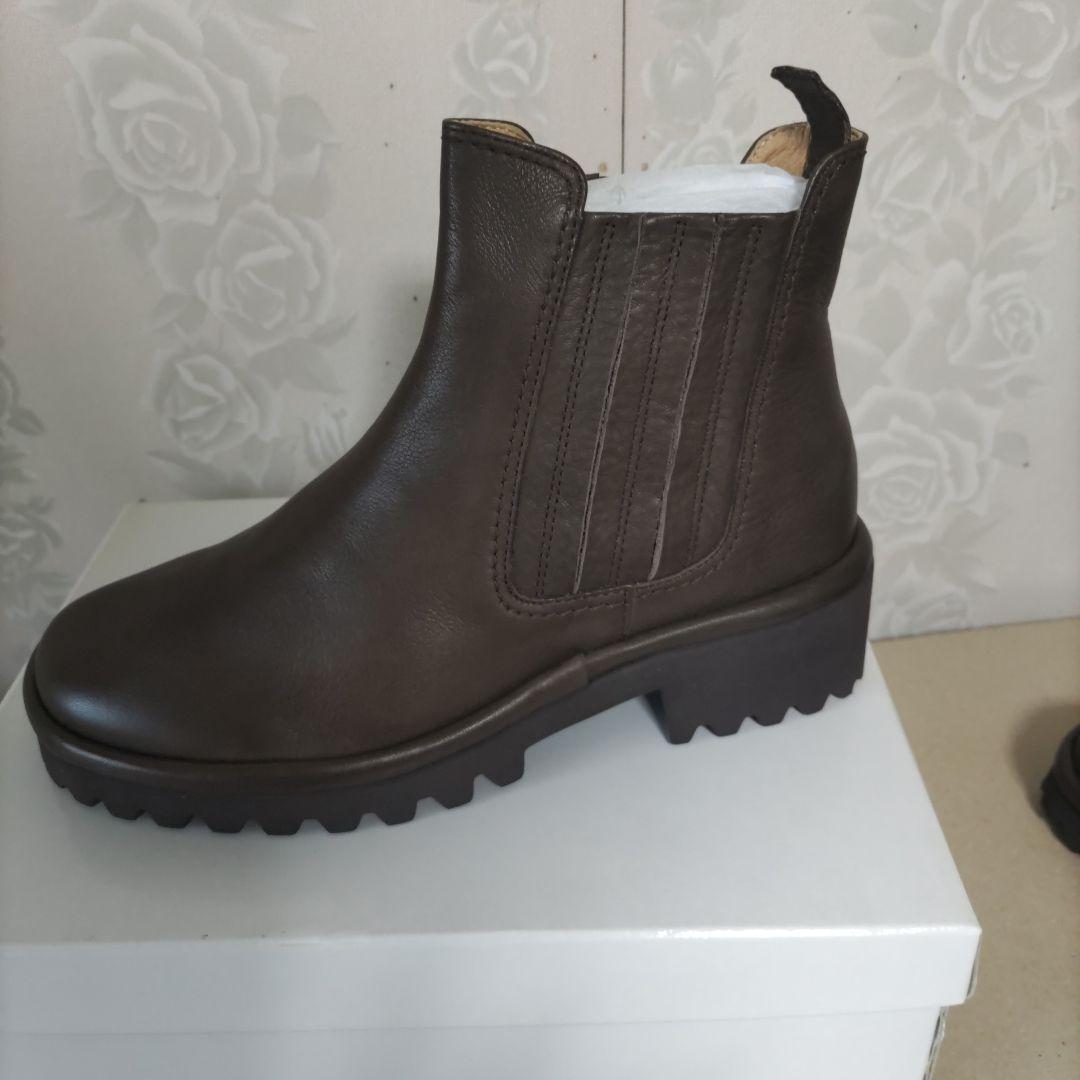 SAYA サヤ ダークブラウン サイドゴア ブーツ 24.0