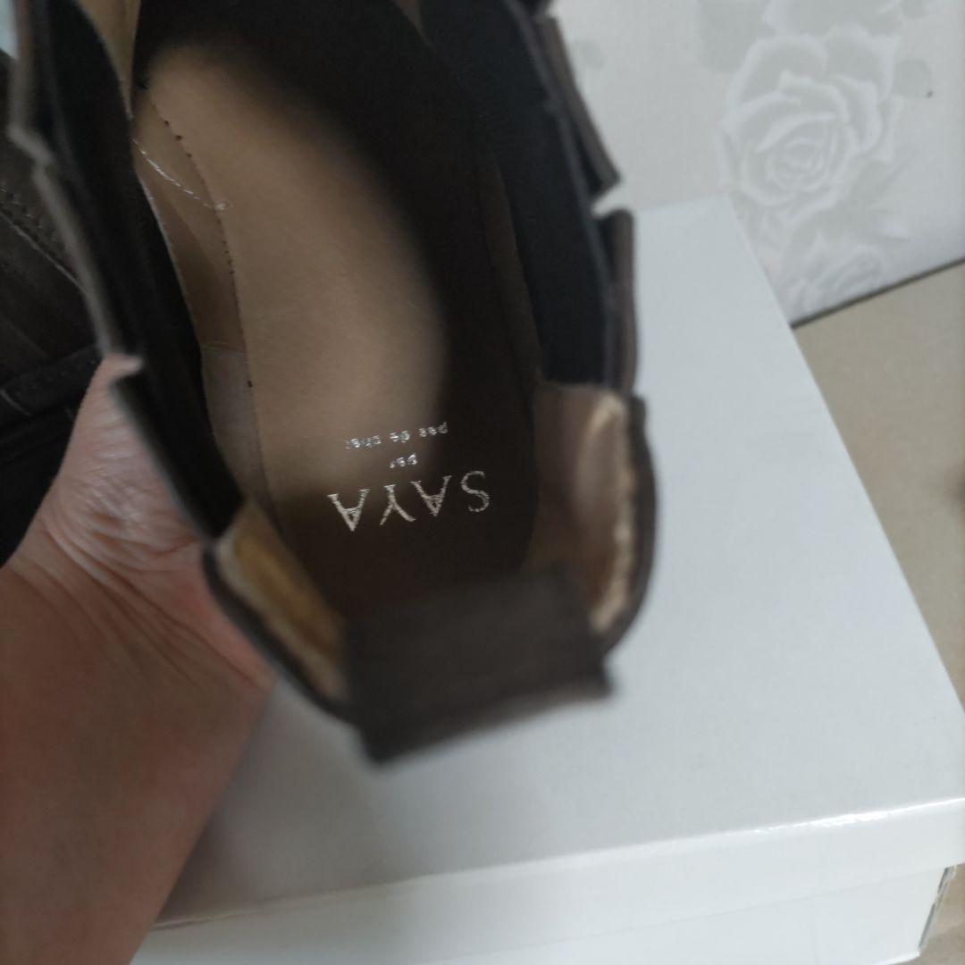 SAYA サヤ ダークブラウン サイドゴア ブーツ 24.0