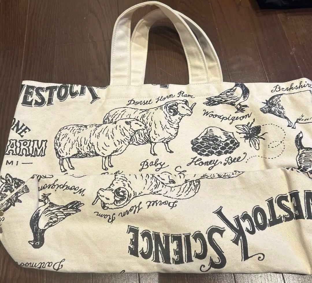 美品☆ミントデザイン トートバッグ 大きめ