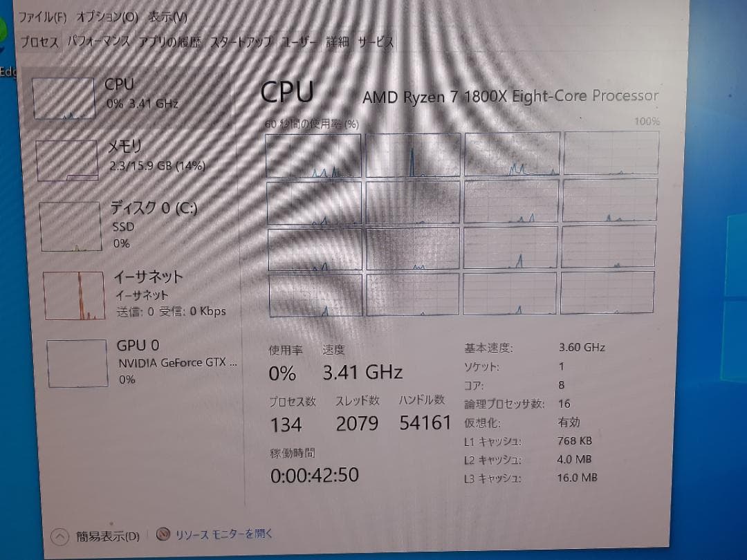 自作PC　RYZEN7 1800X・16GB・128GB・GTX660