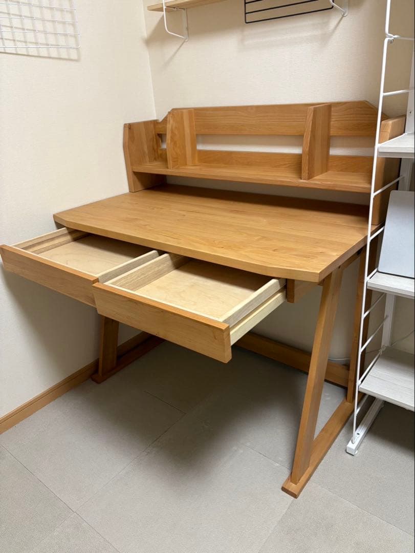 【フジ】アクタス　学習机 ＋シェルフ　引き出し付き