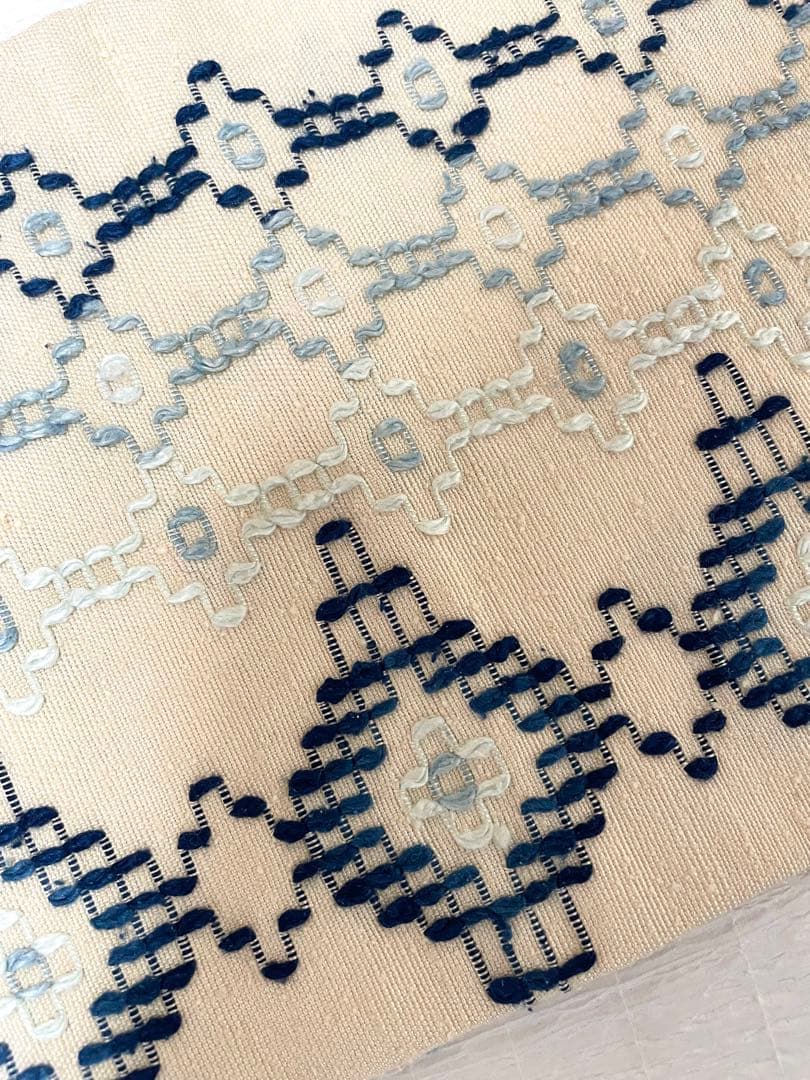 読谷山花織 九寸名古屋帯 上質カジュアルな一本◇本場琉球花織 ベージュ