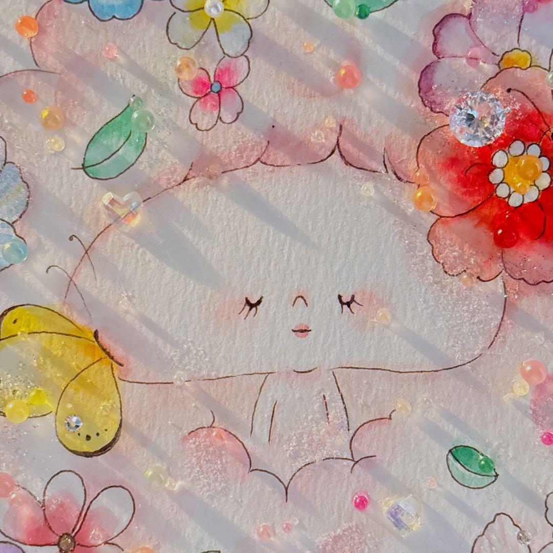 イラスト　グラスアート　水彩画　原画