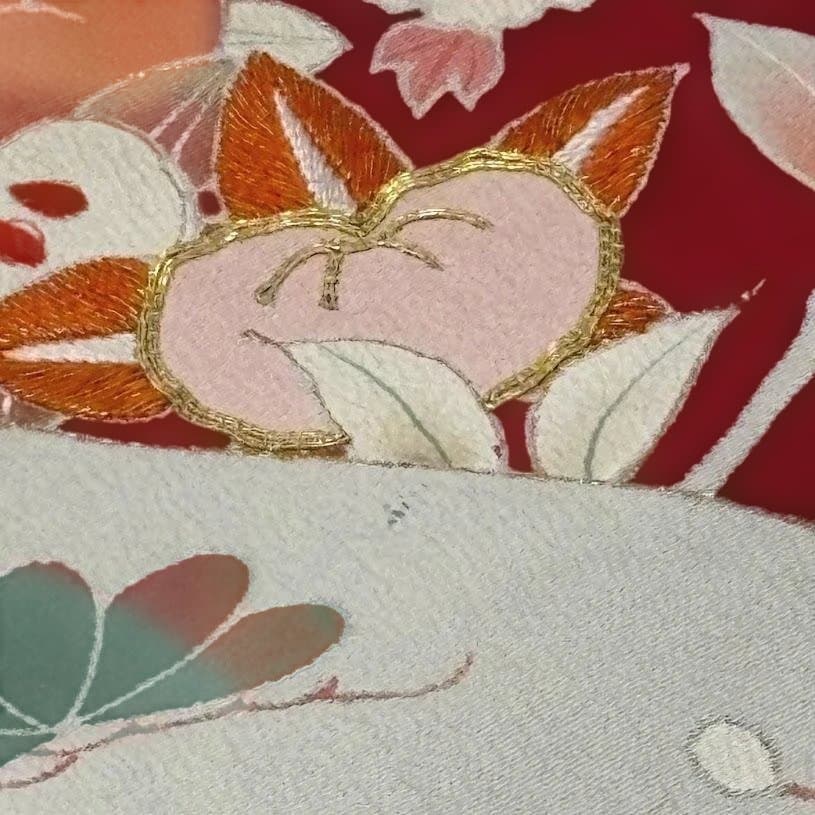 まりこさん専用　アンティーク　黒留袖　両褄　駒刺繍　大正ロマン　正絹　J101