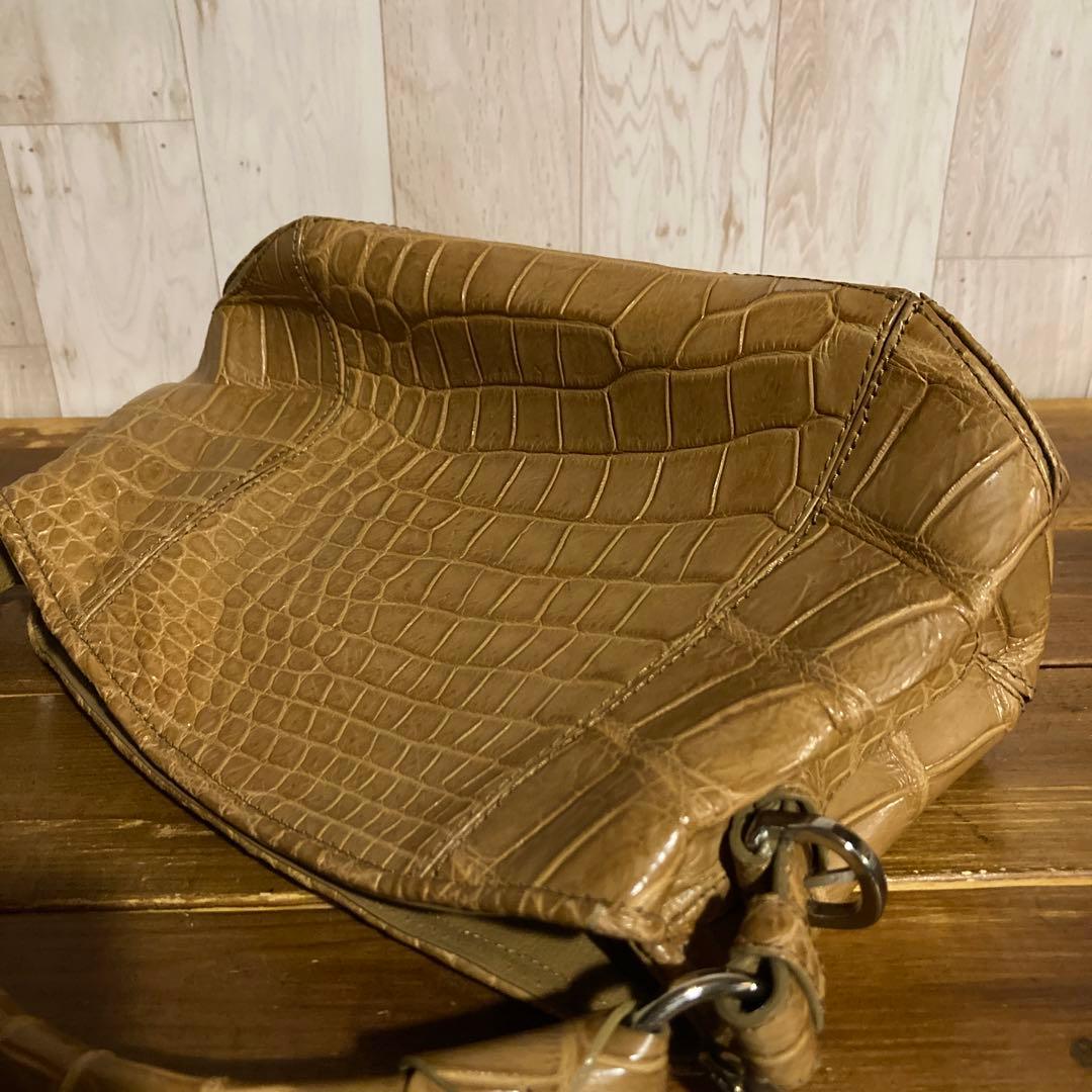 【希少】GARBO ガルボ　最高級　マテリアルクロコダイル　2WAY ショルダー