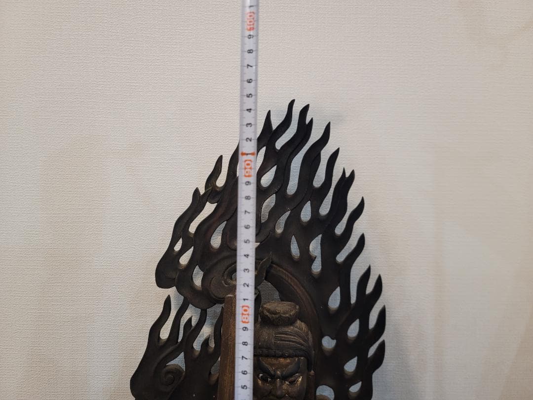 DT595 古い 木彫 不動明王像 95cm 迫力ある逸品
