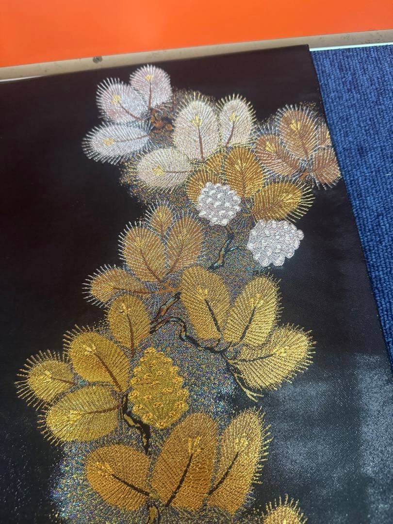 2659袋帯 古代彫金紋 西陣織 金糸　高級上質上品　約440cm 未使用