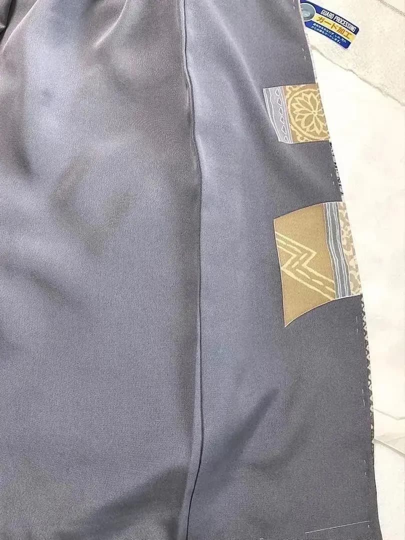 ご予約中 未使用美品 極上丹後ちりめん 正絹訪問着 秀逸更紗花間道 刺繍 ガード