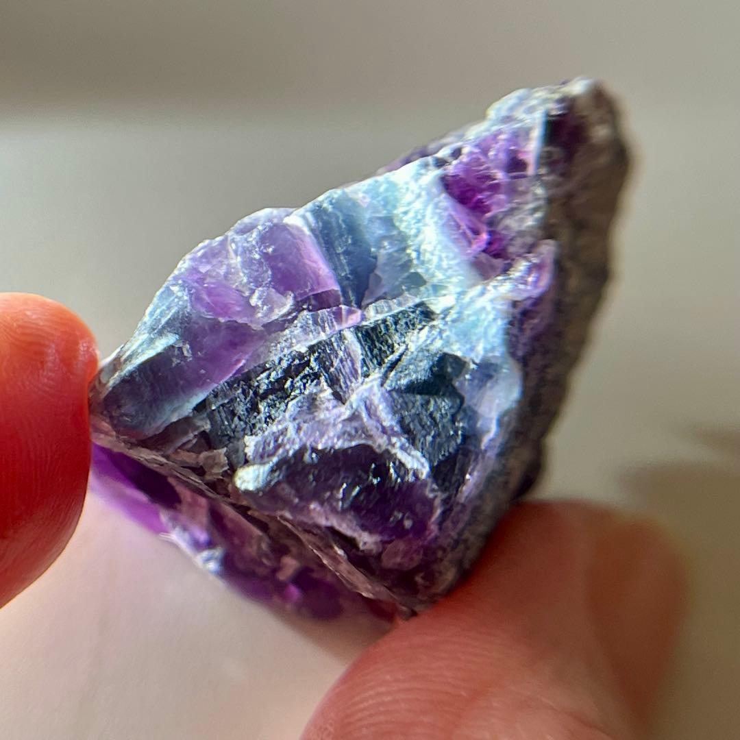 バイカラー フローライト 115.7ct 原石 パープル ブルー 鉱物 天然石