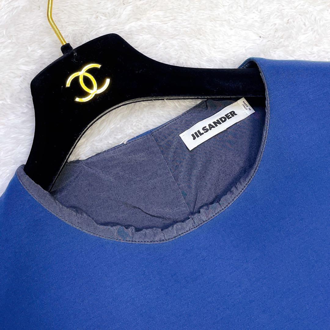 希少 ジルサンダー レーヨン 変形 Aライン デザイン 半袖 ワンピース