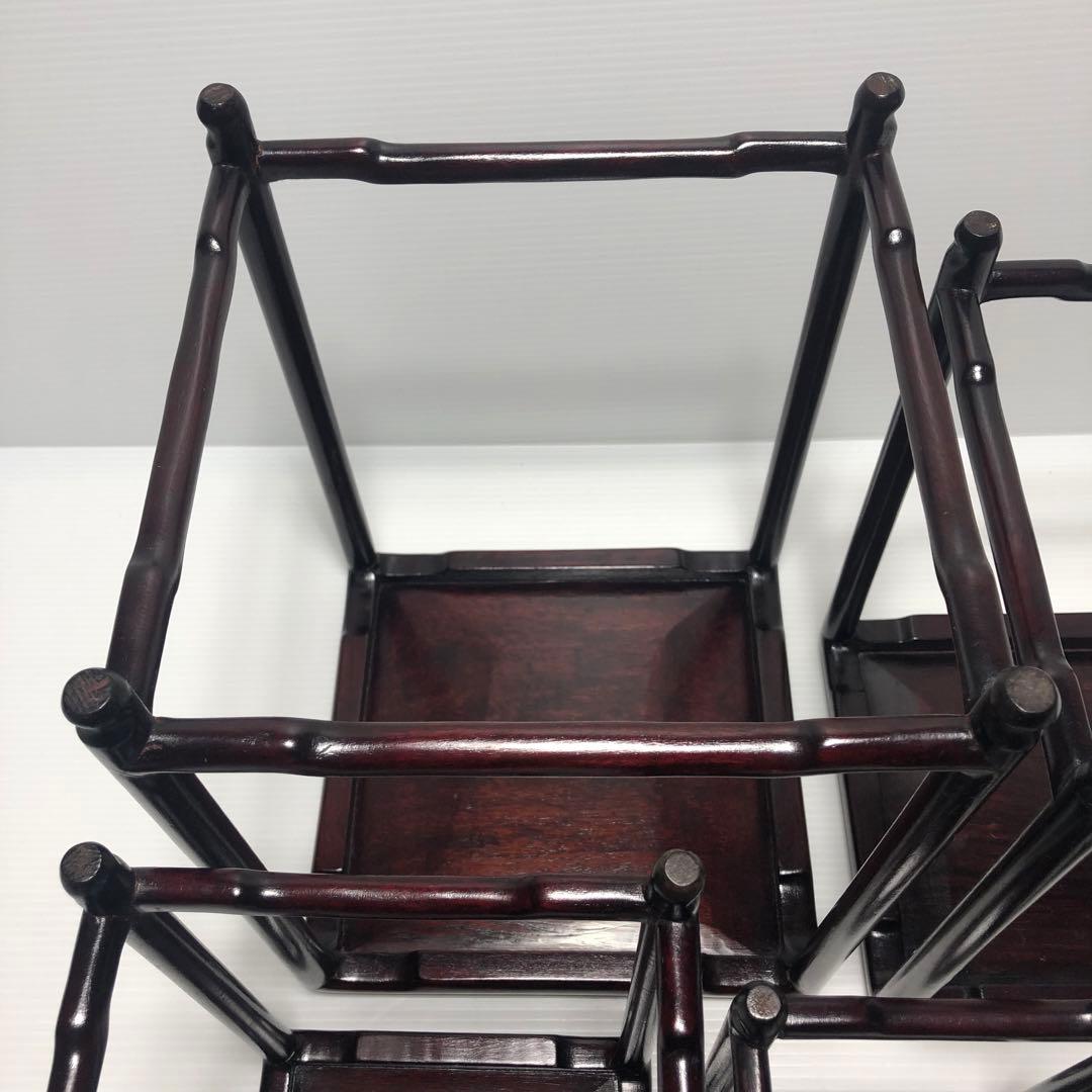 【唐木家具】飾台5連　盆栽高台　花台 香炉台