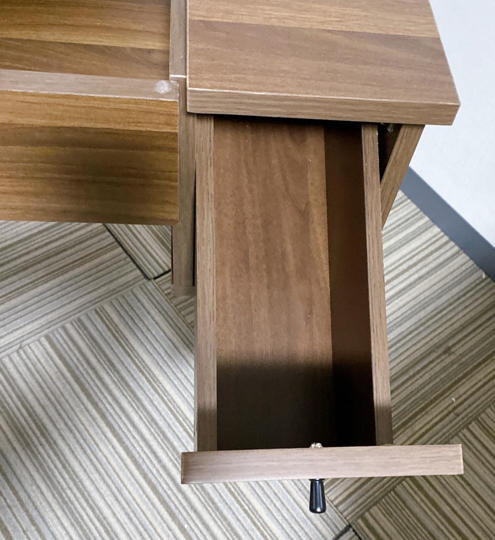 コンパクトドレッサー スツール付 鏡一面 シンプル モダン ダークブラウン