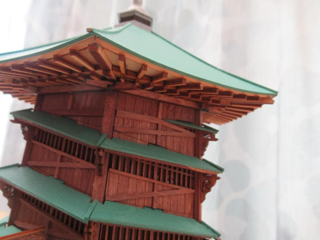 【完成品】会津さざえ堂模型　縮尺１／７５　高さ約１５ｃｍ