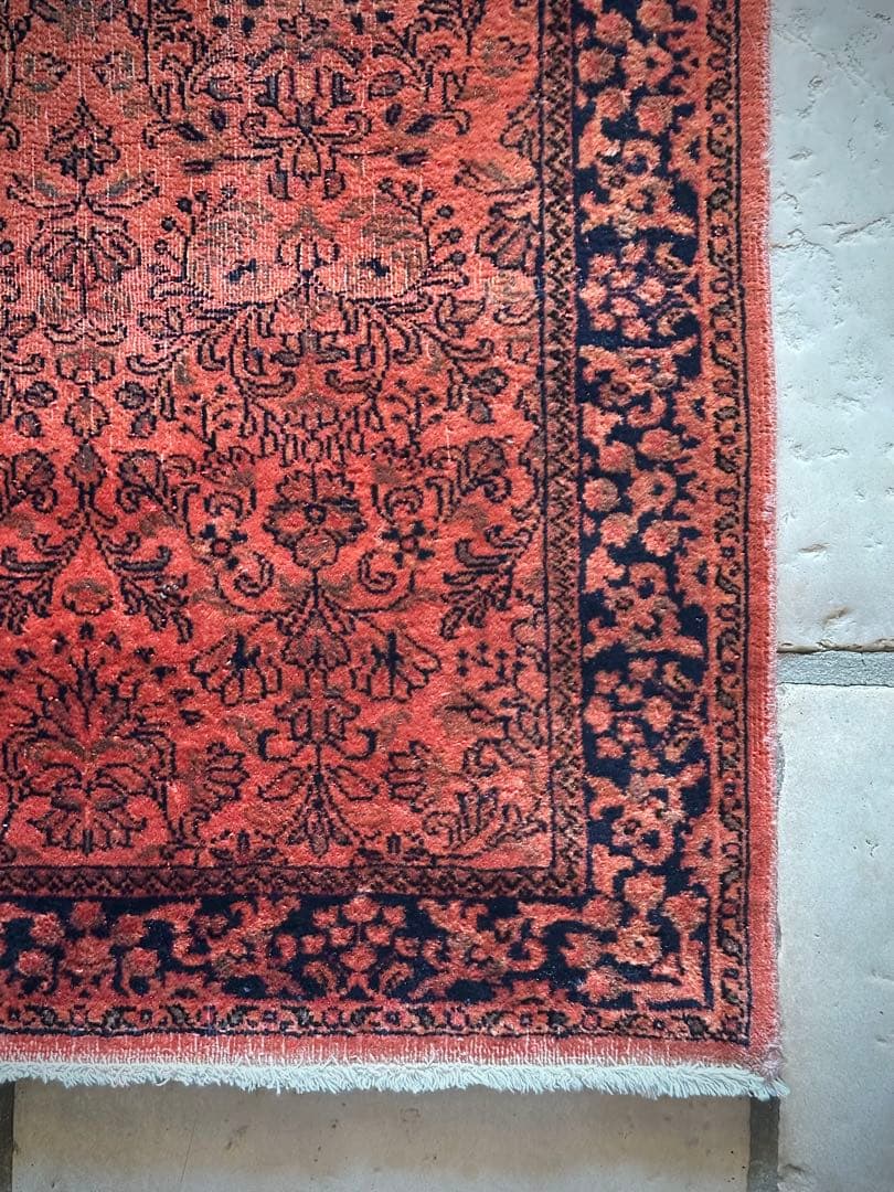 トライバルラグ　ヴィンテージラグ　ペルシャ絨毯　オーバーダイ　プリミティブアート