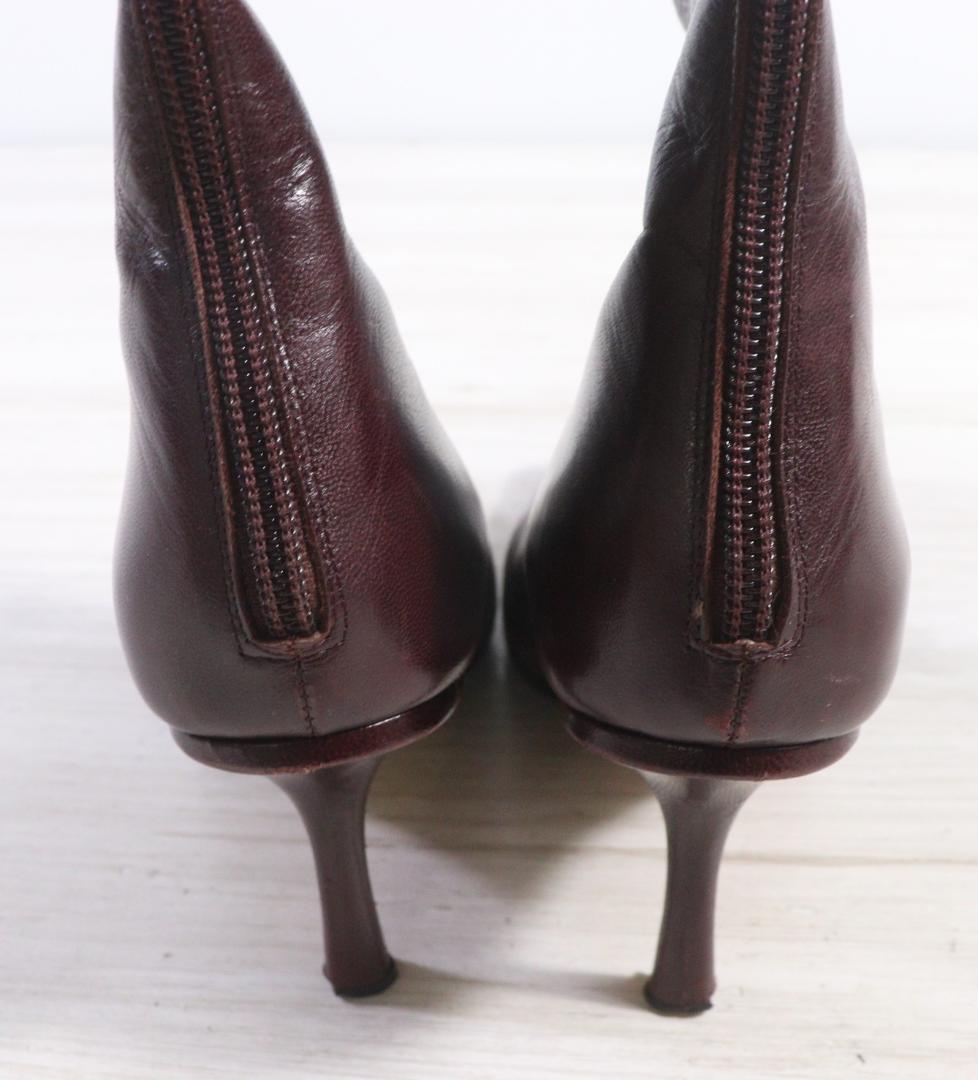 ◆ジミーチュウ　ロングブーツ　レザー　ブラウン　37 1/2 ジップアップ