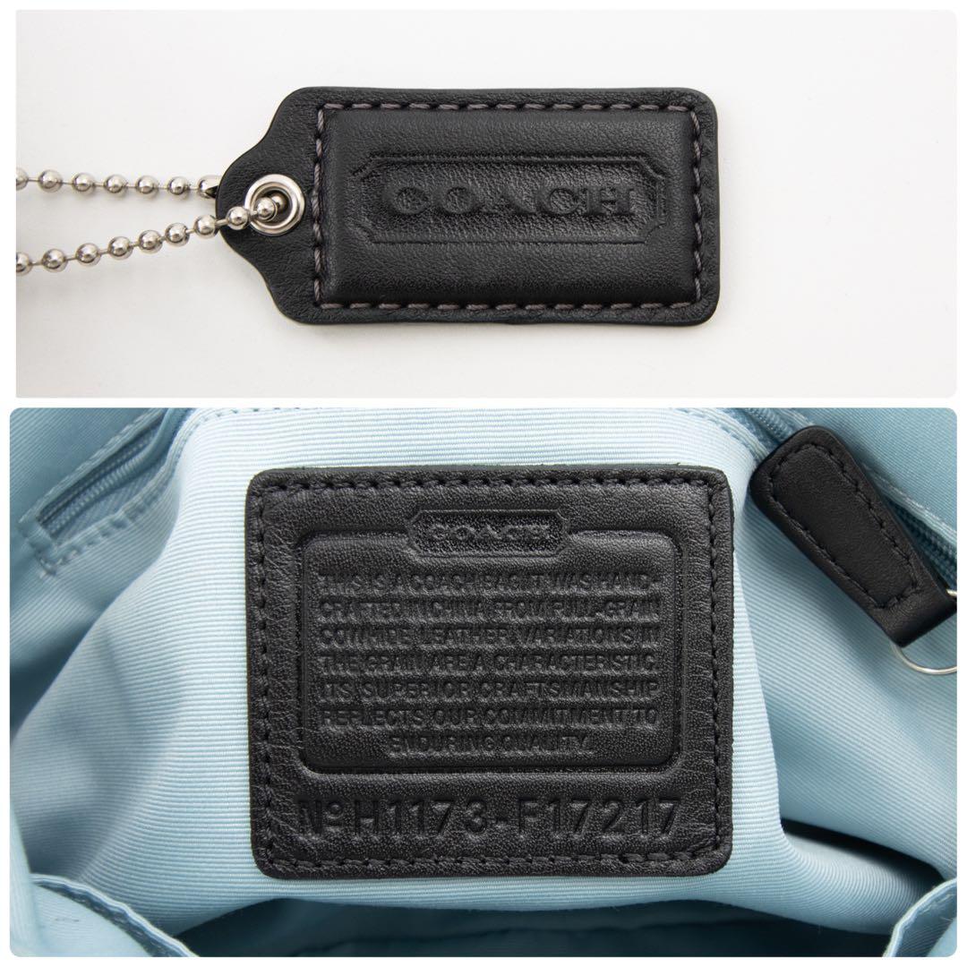 A096【COACH／コーチ】ソーホー　ワンショルダーバッグ　レザー　ブラック