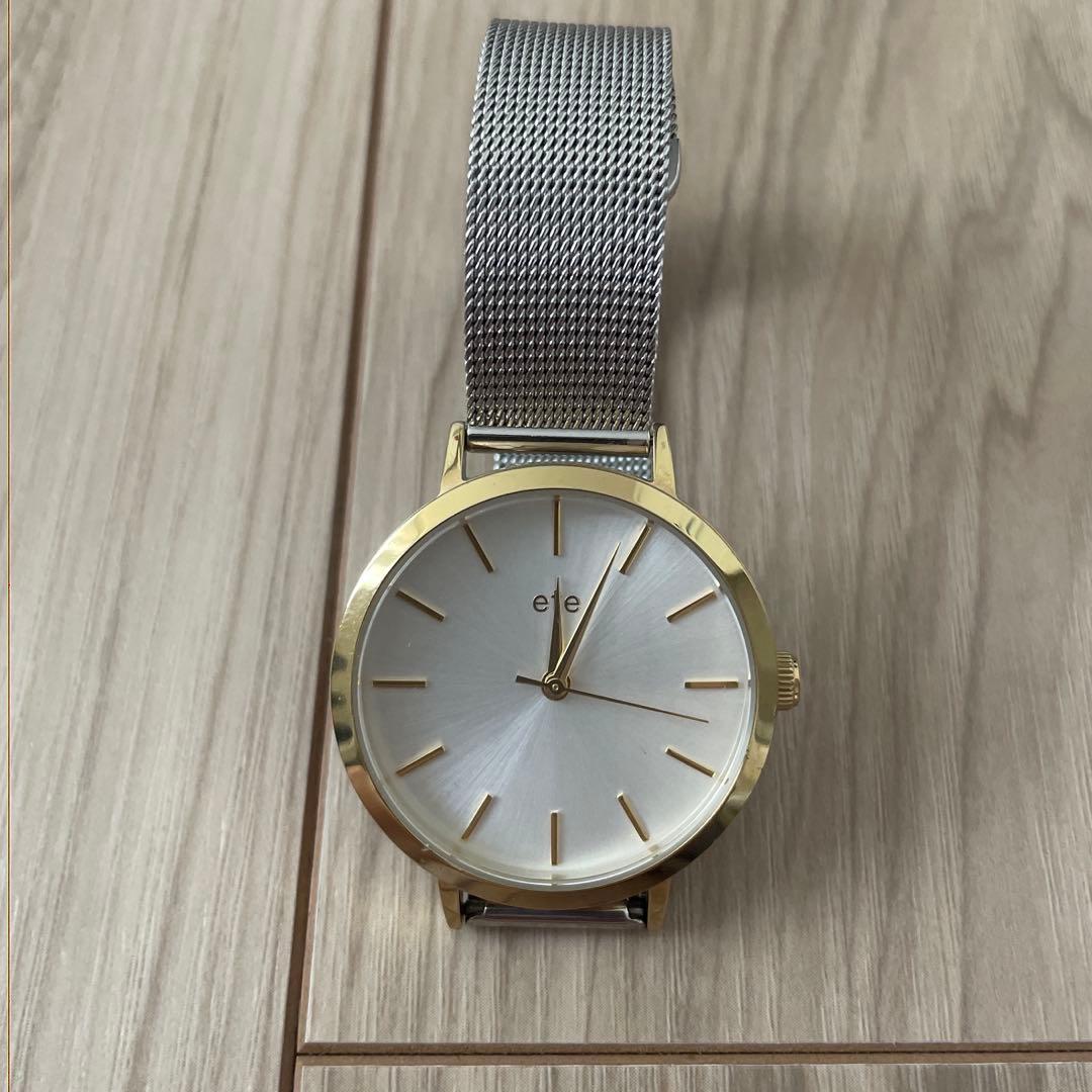 更に値下げ中 ete 腕時計シルバー（ゴールド羅針盤）