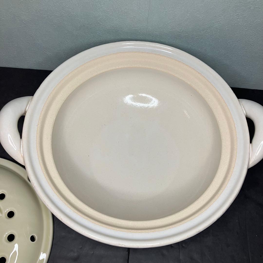 長谷園　ヘルシー蒸し鍋　大　土鍋　直径約30㎝　伊賀焼　未使用品