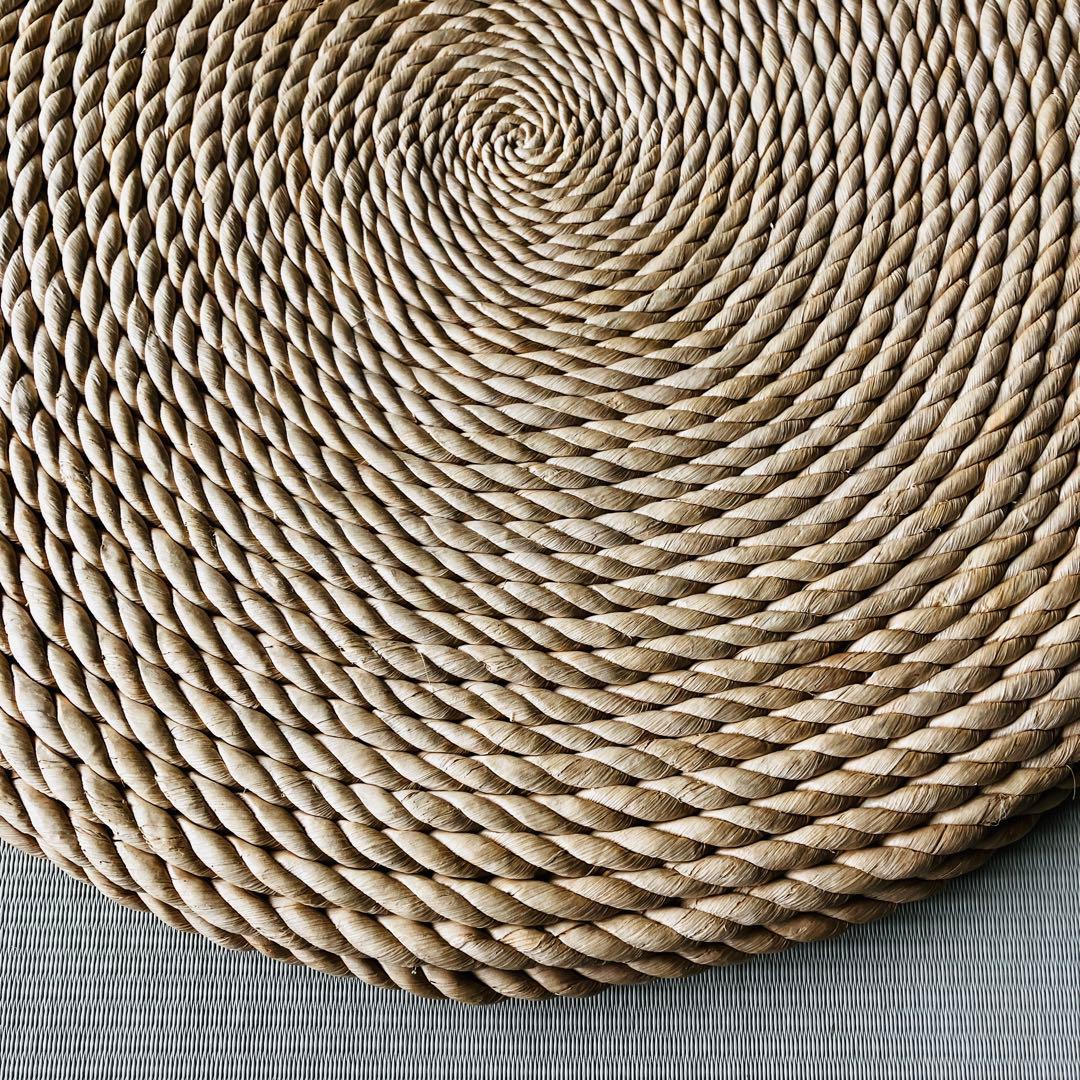 アジアン エスニック ラタン 丸型 座布団 円座 クッション 藁　網代編み　藤