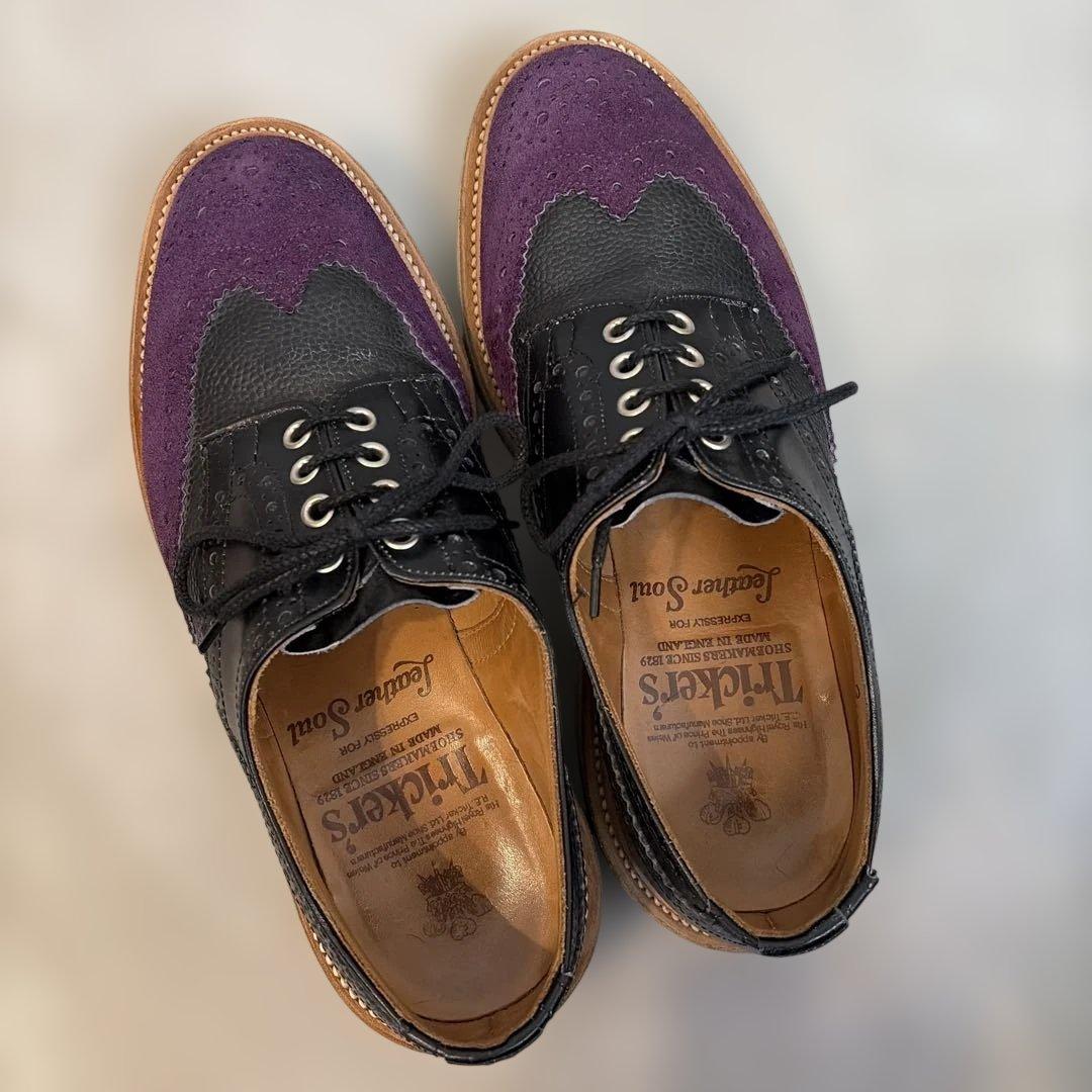 F*A様 トリッカーズ★ウィングチップ★黒紫 レザーシューズ