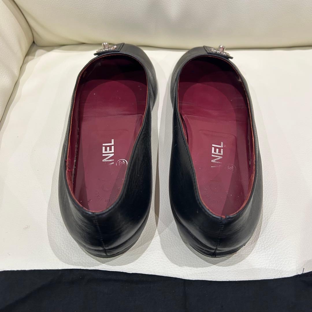 CHANEL ターンロック　バレエシューズ　23.5cm 36 1/2 黒