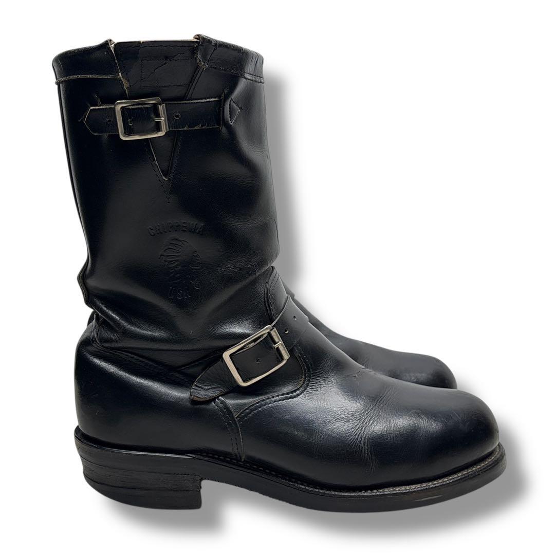 90's■Chippewa【27.0】エンジニアブーツ ブラック 黒 廃盤モデル