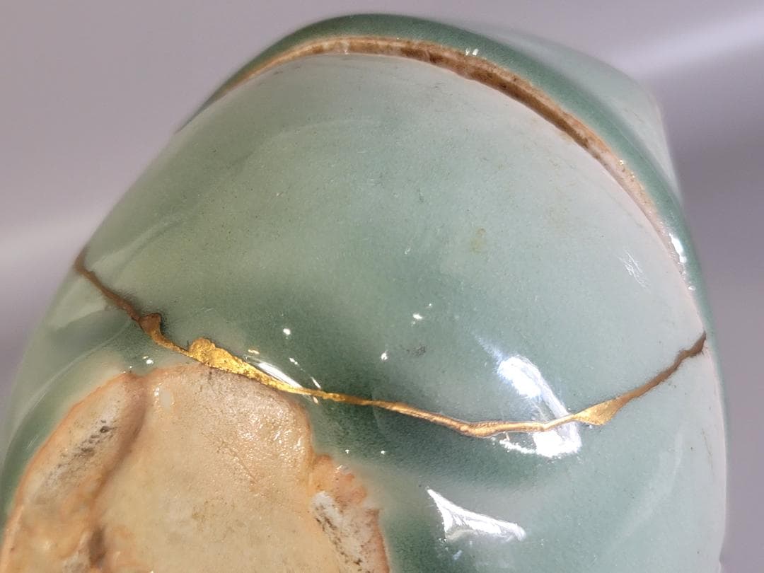 中国 仿古 青磁 鴨 蓋物