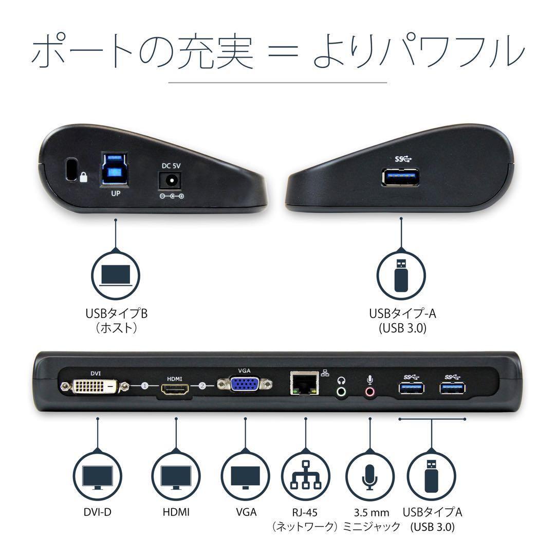⭐️ USB3.0接続ドッキングステーション HDMI/VGA GbEポート
