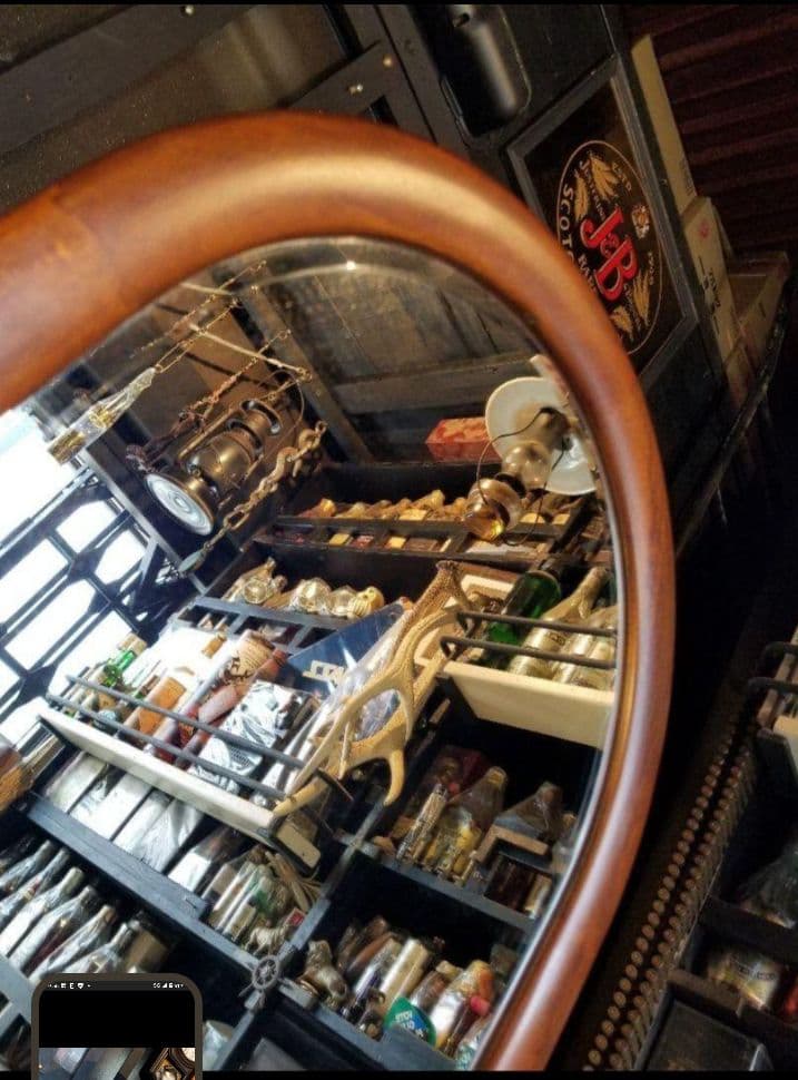 カリモク　コロニアル　クラシック　ラウンド　スタンド　ミラー　姿見