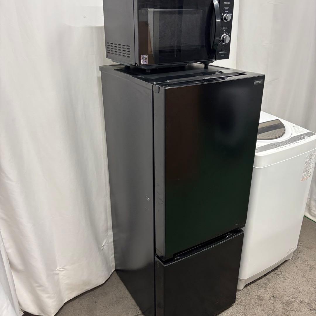 150　洗濯機　冷蔵庫　電子レンジ　黒　家電セット　設置無料　24年製　安い‼️