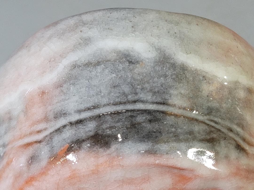 茶道具 小川長楽造 赤楽茶碗 共箱 DT759