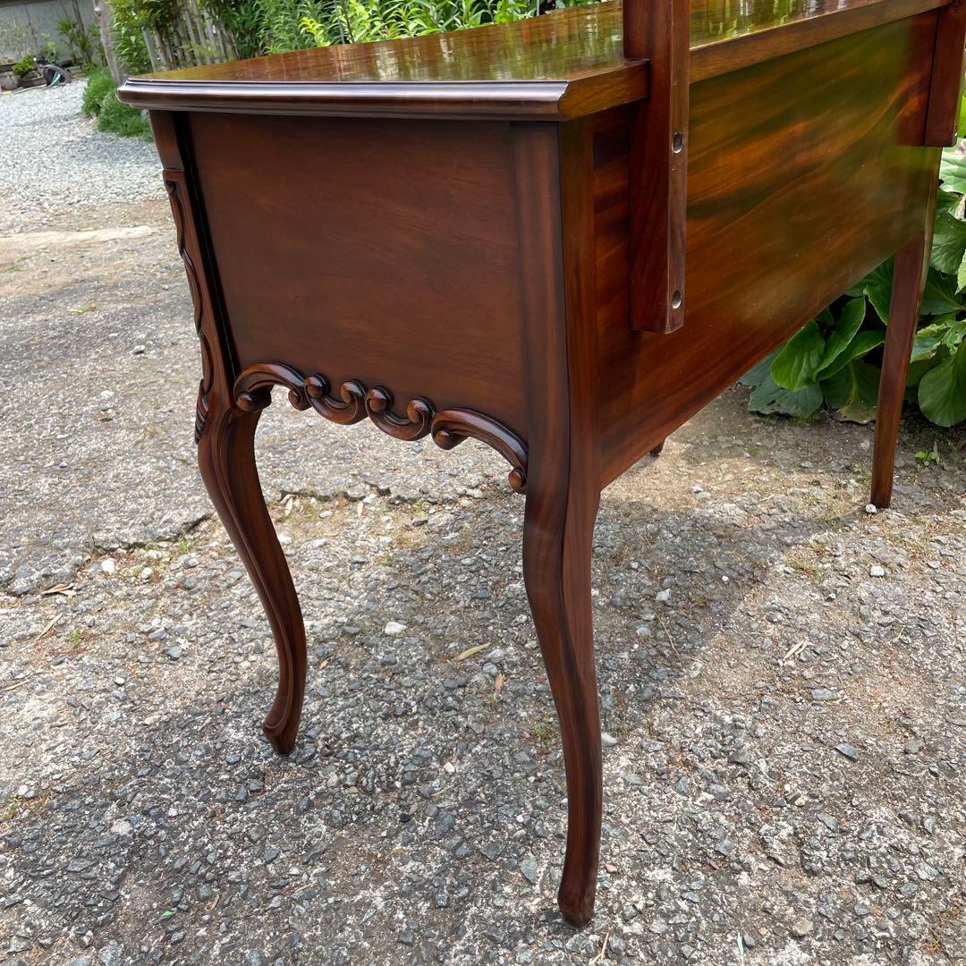 ビッグミラー ドレッサー マホガニー 輸入家具 エレガント 高級 化粧台 鏡台