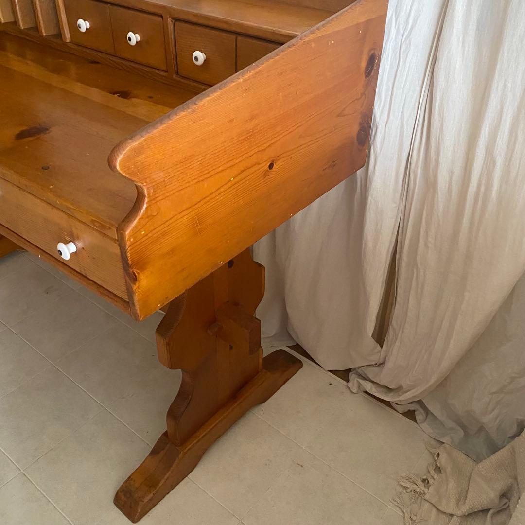 北欧　カントリー　アンティーク　デスク　机　作業台　フレンチカントリー　パイン材