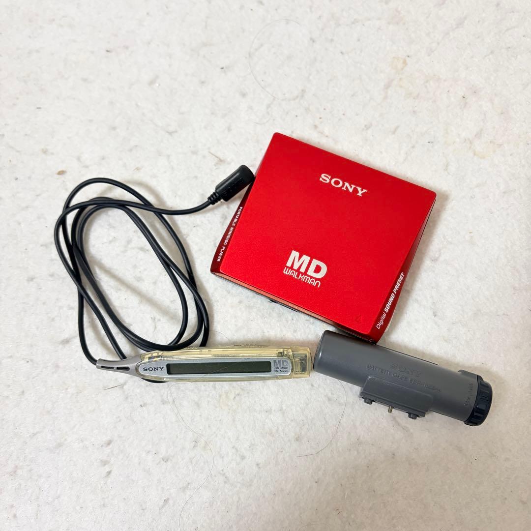 SONY MZ-E75 MD WALKMAN ウォークマン 赤 レッド 動作品