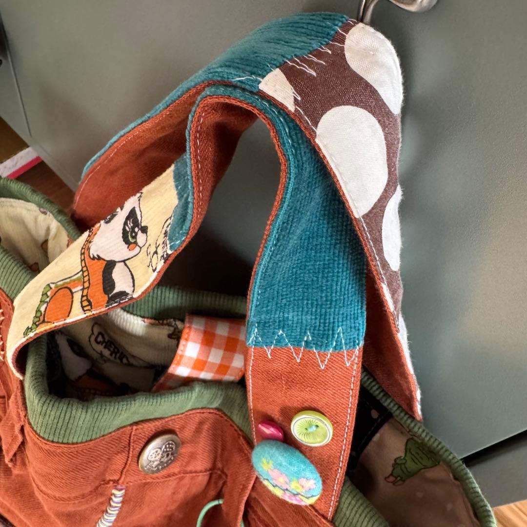 ハンドメイド デニムリメイク バッグ くまさん 楕円底 2way 55