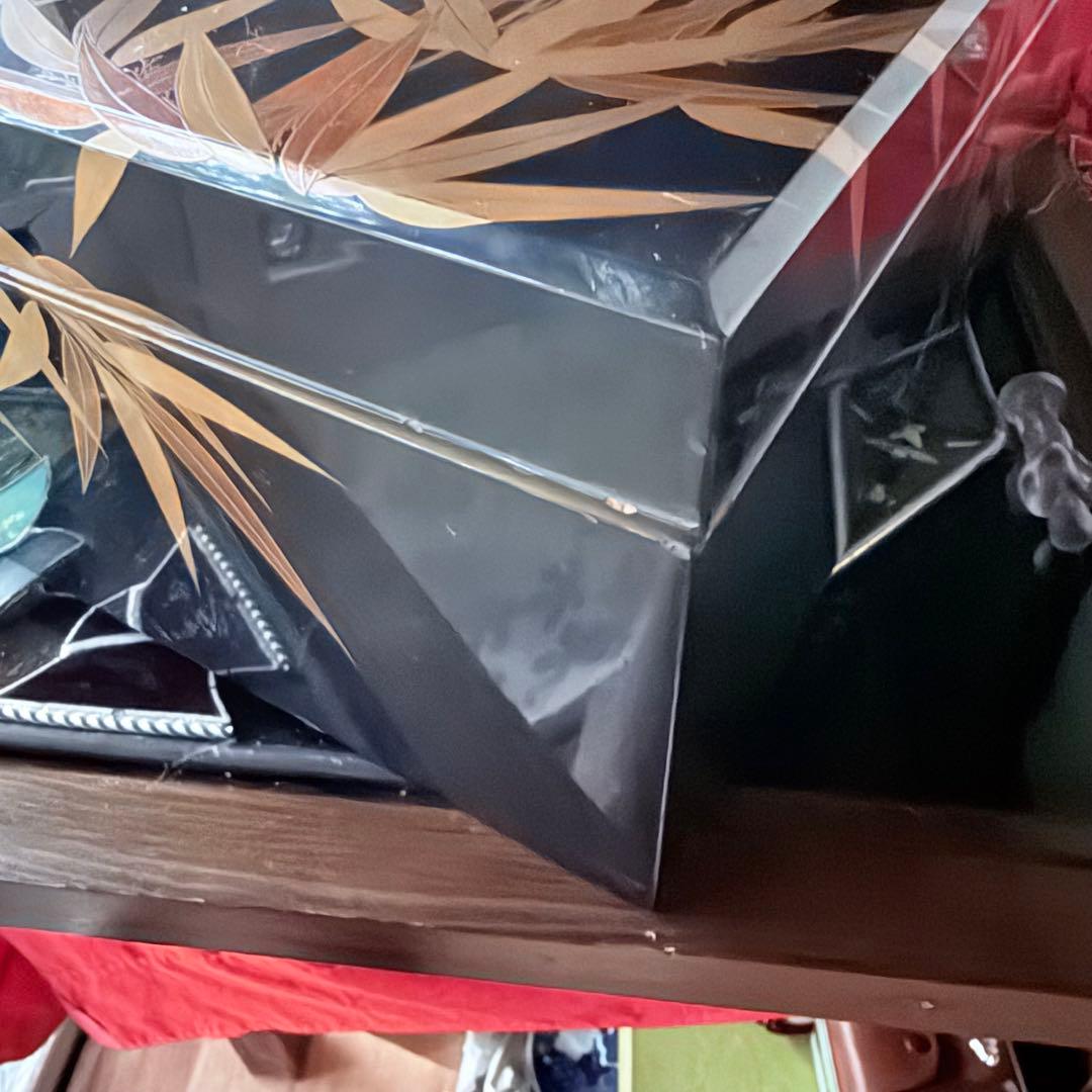 超限定1月21日20時迄‼️JAPAN蒔絵天然木本漆 竹梅蒔絵文箱料紙箱桐箱　1客