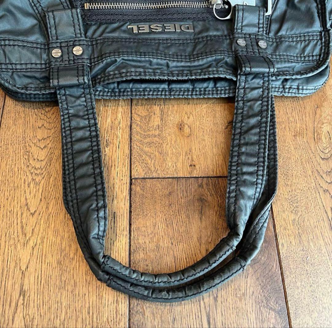 ディーゼル　アーカイブメタルロゴ　ミニボストンバッグ　y2k ハンドバッグ