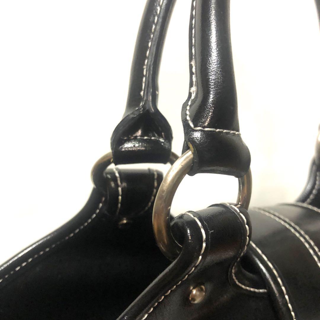 【未使用級　皇室御用達】濱野 ハンドバッグ 籠バッグ レザー×編み込み ブラック