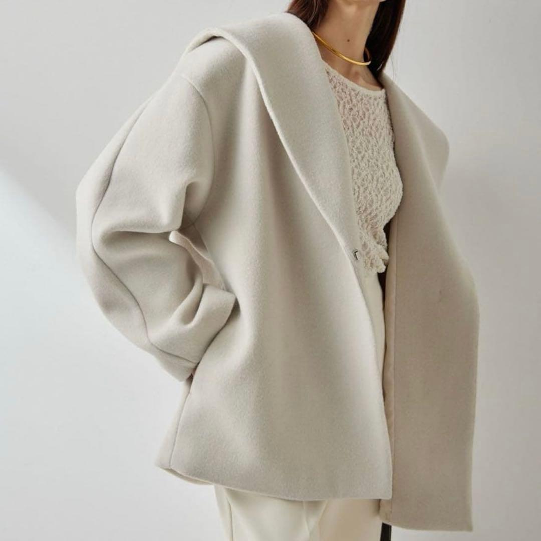 WhimGazette ウィムガゼット メリンプフーデッドコート エクリュ