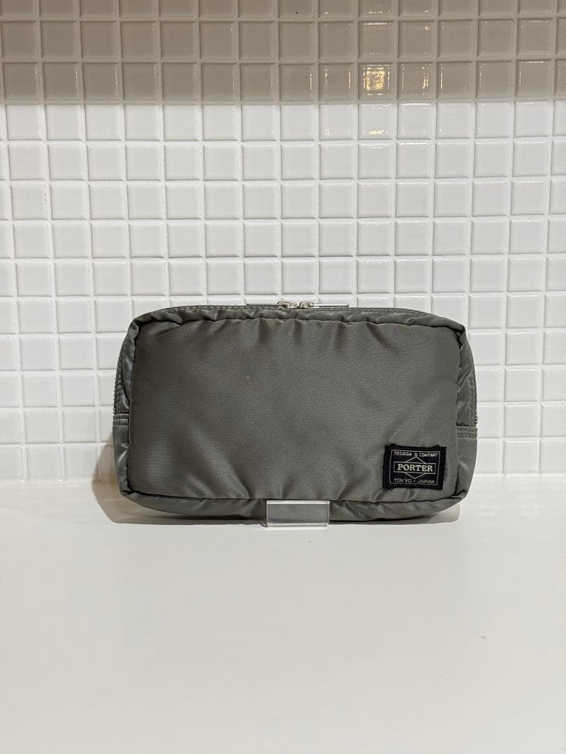 【美品】廃盤 大人気 ポーター PORTER タンカー ポーチ シルバーグレー