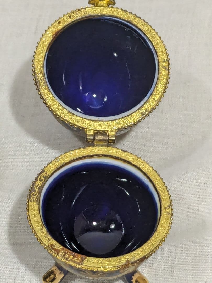 Meissen　マイセン　卵型ジュエリーボックス　大·小　置物　オブジェ　陶器