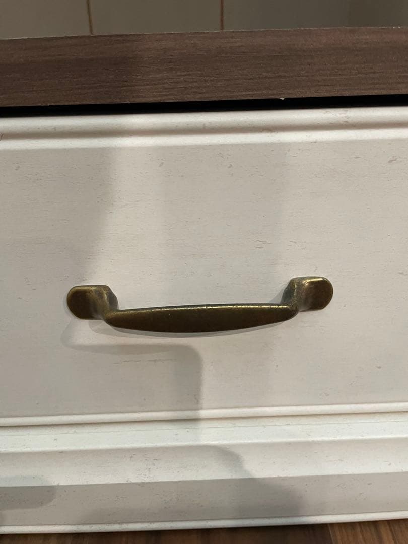 ホワイト木製本棚 ホワイトシェルフ　　引き出し付き