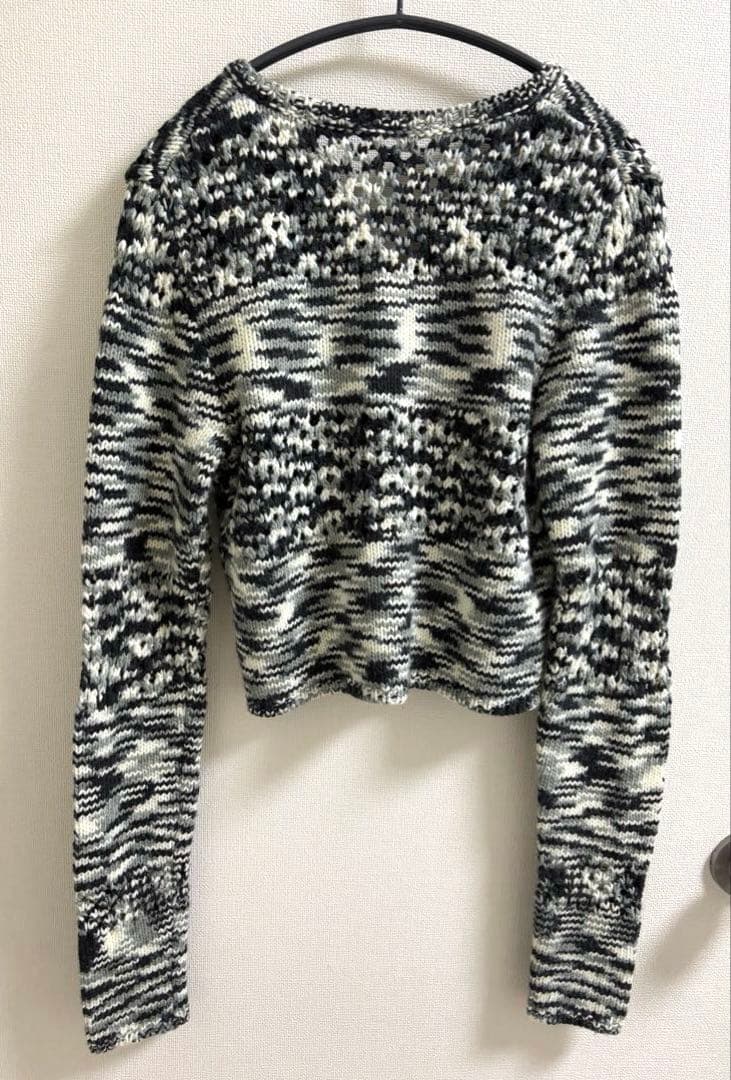 美品 quui marble knit cardigan ブラック キューイ
