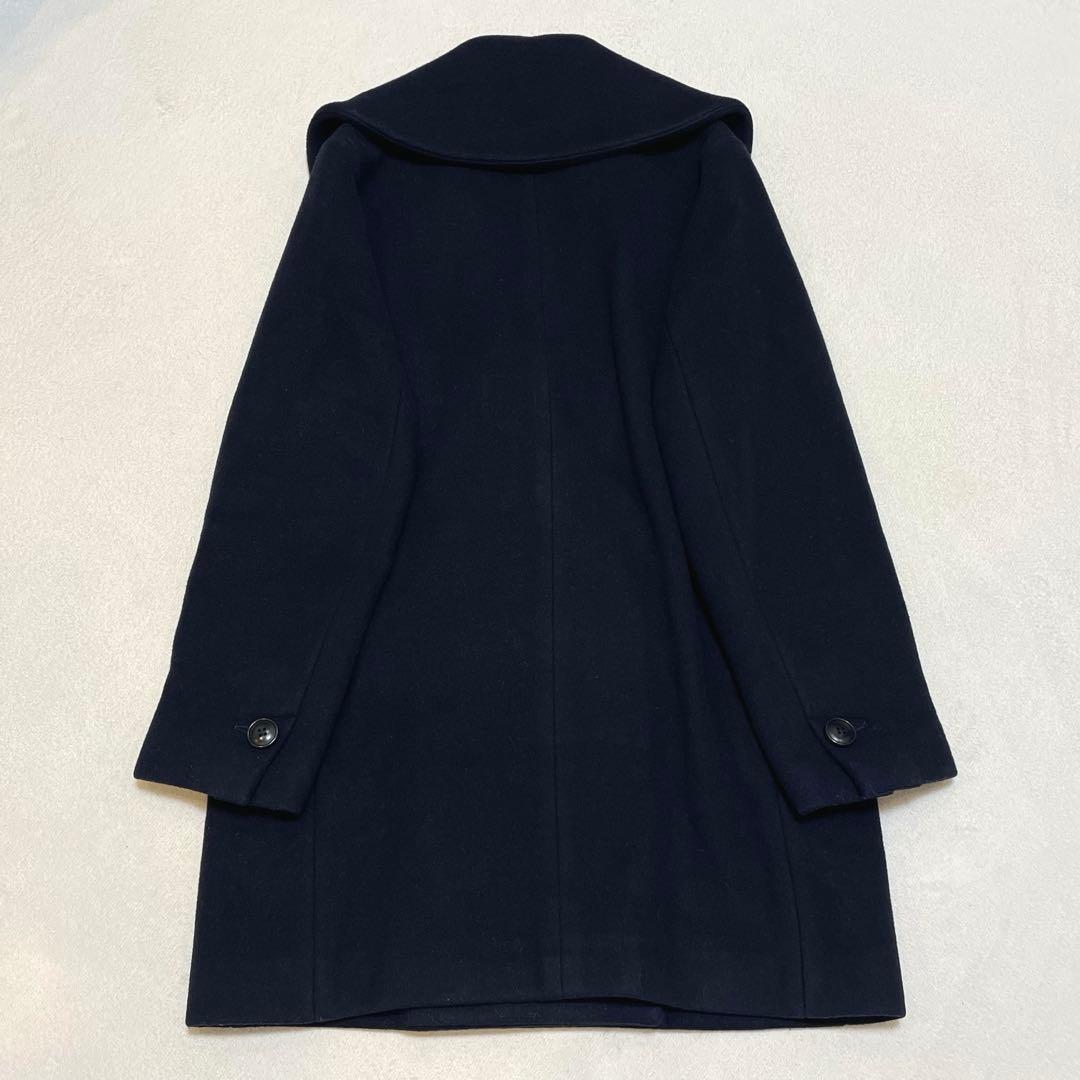 22AW スピックアンドスパン マンテココート ビッグカラー ダブルブレスト