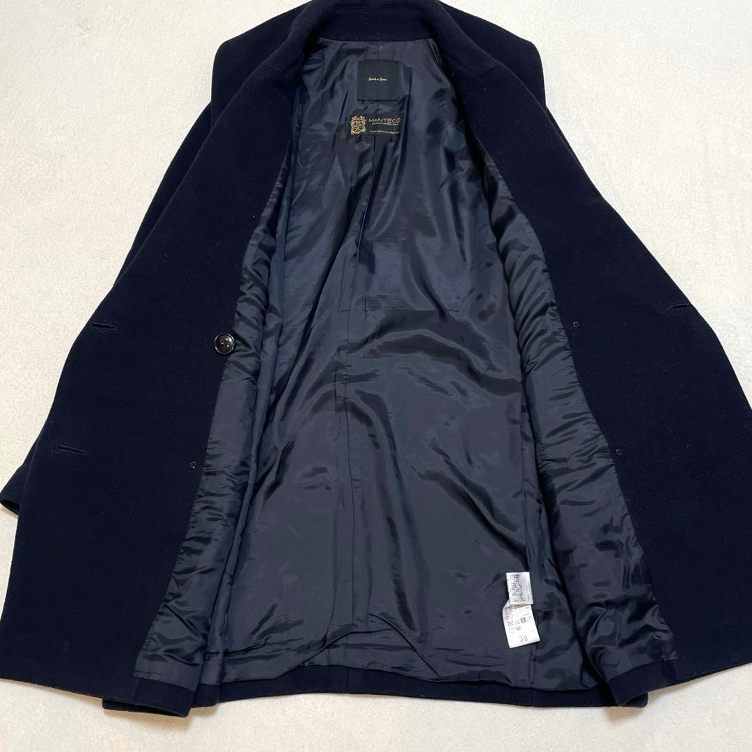 22AW スピックアンドスパン マンテココート ビッグカラー ダブルブレスト