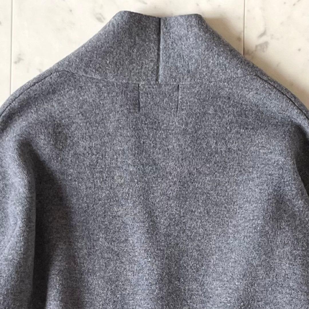 極美品♪IENAイエナ ウールカシミヤノーカラーカーディガンコート グレー 長袖