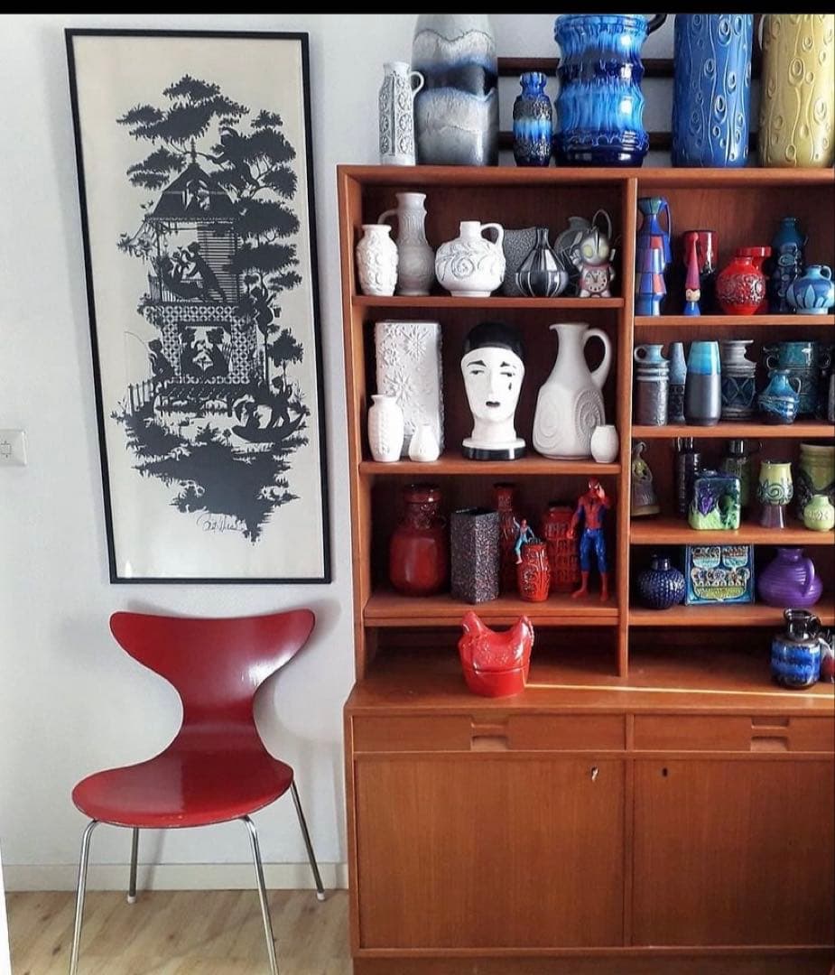 ビヨンヴィンブラッド　ビンテージ大型四季ポスターブルーの秋！影絵の様で懐かしい。