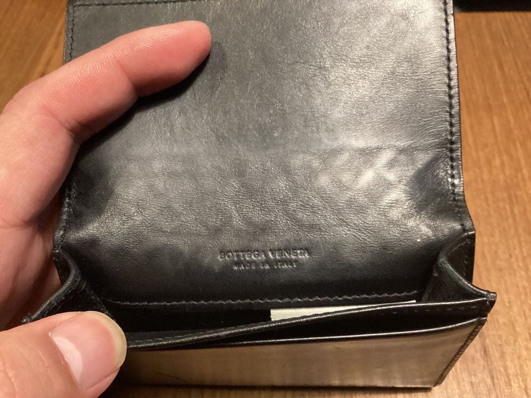 ✨本日限定価格✨BOTTEGA VENETA ブラック レザー カードケース