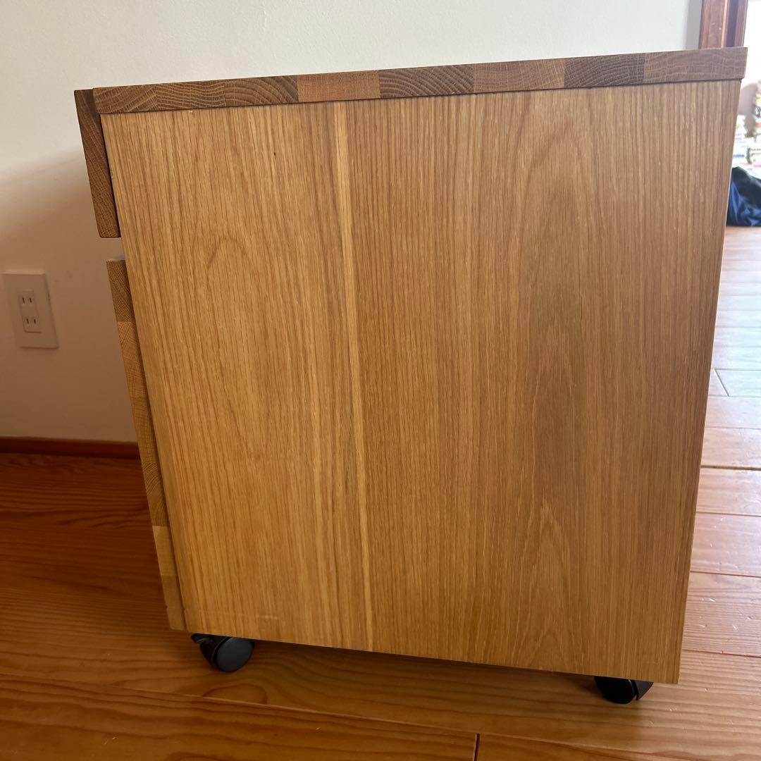 【廃盤品】無印良品 木製 デスクキャビネット 引き出し2段 タモ材