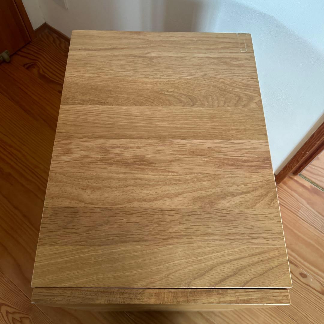 【廃盤品】無印良品 木製 デスクキャビネット 引き出し2段 タモ材
